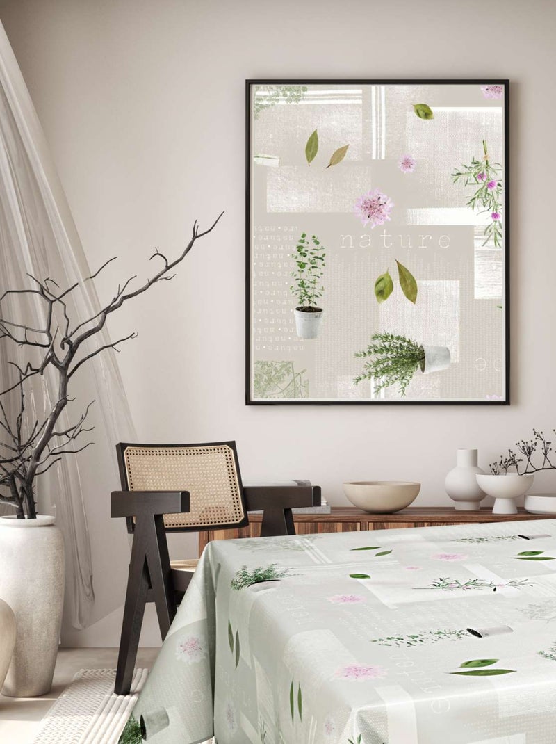 Nappe en toile cirée rectangulaire Aromatic - 140 x 250 cm - Ecru Ecru - Kiabi