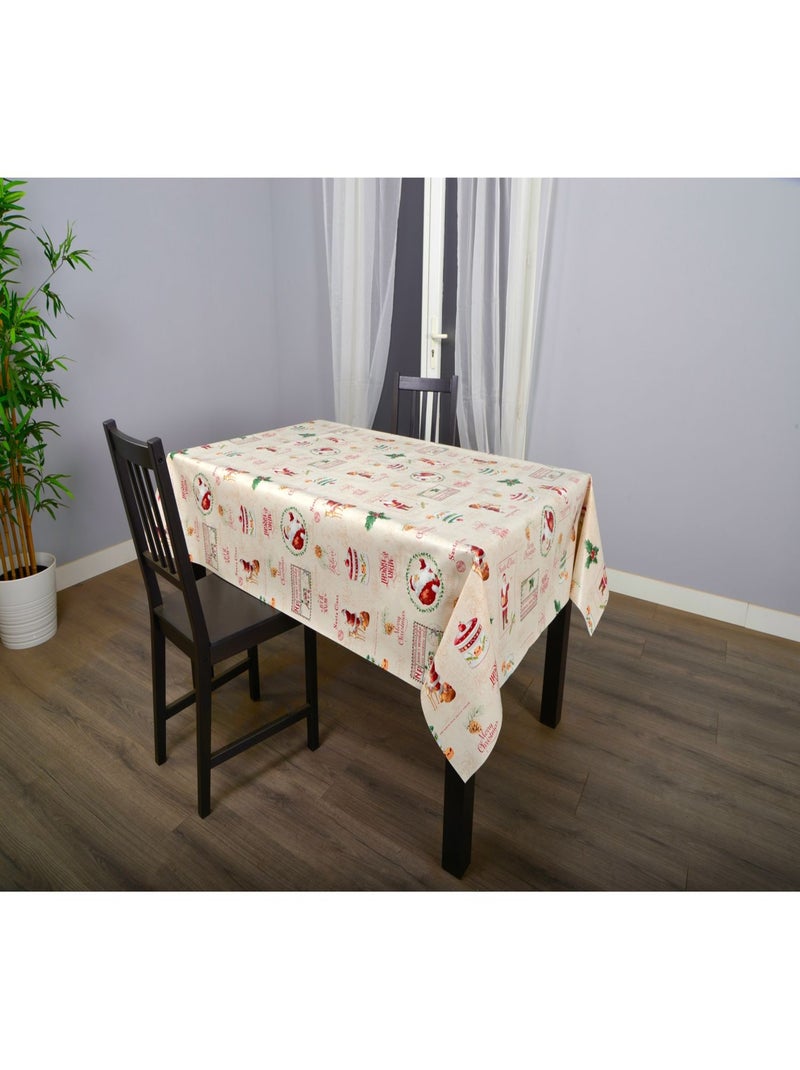 Nappe en toile cirée rectangulaire grand format SANTA CLAUS Beige - Kiabi