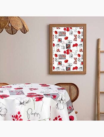 Nappe en toile cirée ronde Coquelicot