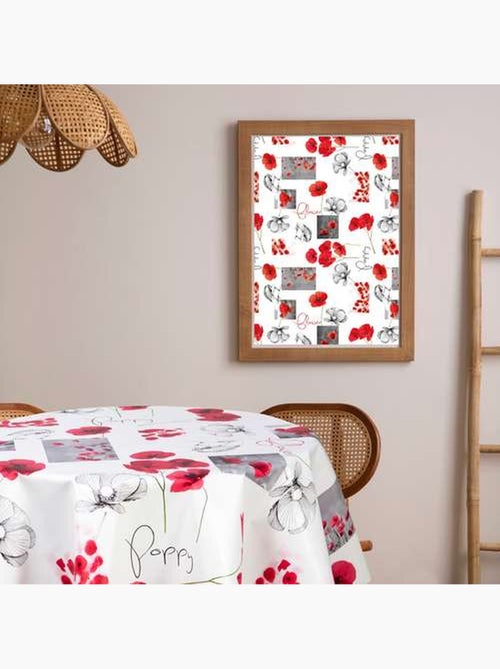 Nappe en toile cirée ronde Coquelicot - Kiabi