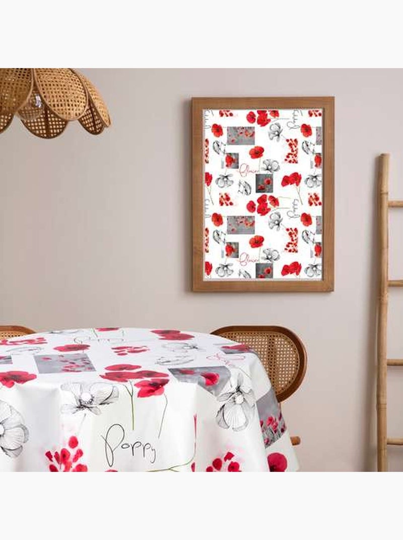 Nappe en toile cirée ronde Coquelicot Rouge - Kiabi
