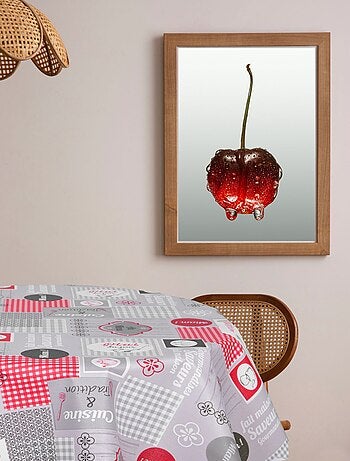 Nappe en toile cirée ronde motif cuisine MIAM - Diam. 150 cm