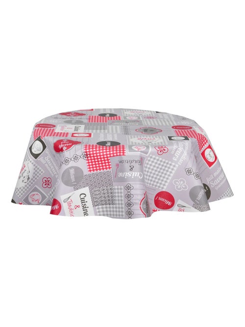 Nappe en toile cirée ronde motif cuisine MIAM - Diam. 150 cm - Kiabi