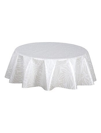 Nappe en toile cirée ronde motif feuillage ULYSSE - Diam. 150 cm