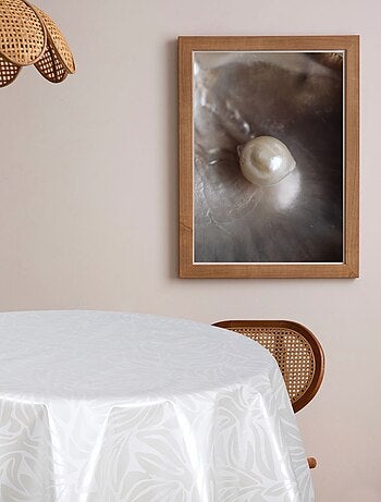 Nappe en toile cirée ronde motif feuillage ULYSSE - Diam. 150 cm