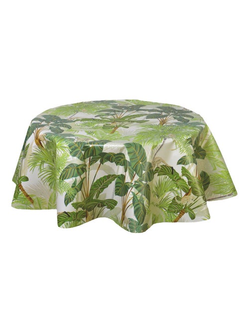 Nappe en toile cirée ronde motif tropical MONKEY - Diam. 150 cm - Kiabi