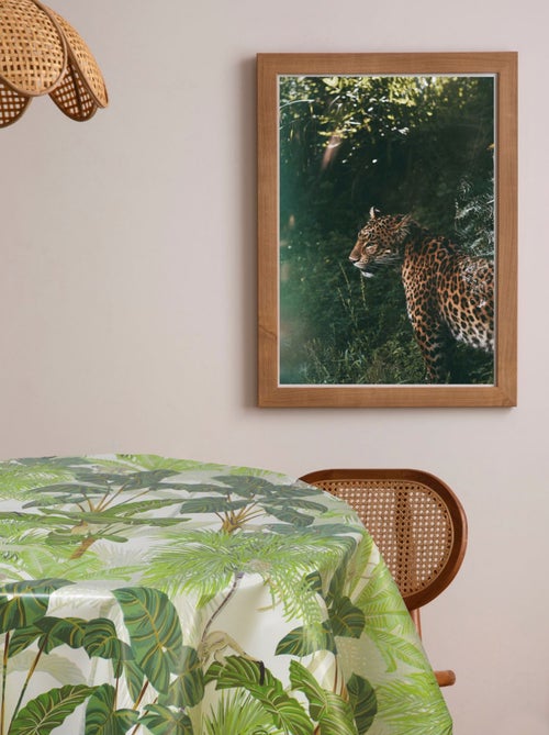 Nappe en toile cirée ronde motif tropical MONKEY - Diam. 150 cm - Kiabi