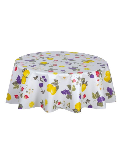 Nappe en toile cirée ronde motifs citron CAPRI - Diam. 135 cm - Kiabi Nappe en toile cirée ronde motifs citron CAPRI - Diam. 135 cm - Kiabi