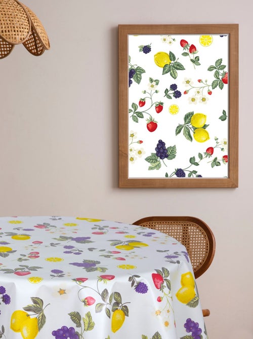 Nappe en toile cirée ronde motifs citron CAPRI - Diam. 135 cm - Kiabi Nappe en toile cirée ronde motifs citron CAPRI - Diam. 135 cm - Kiabi