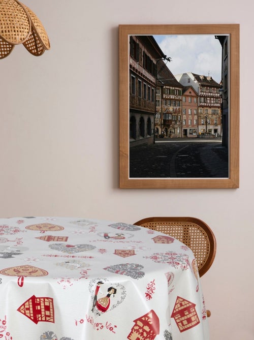 Nappe en toile cirée ronde motifs cœur ALSACE - Diam. 135 cm - Kiabi Nappe en toile cirée ronde motifs cœur ALSACE - Diam. 135 cm - Kiabi