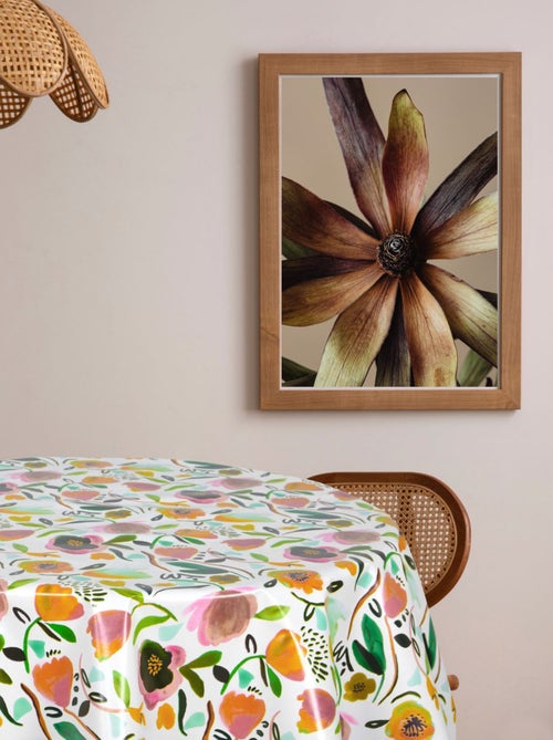 Nappe en toile cirée ronde motifs fleurs EPARSE - Diam. 135 cm - Kiabi