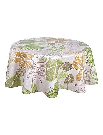 Nappe en toile cirée ronde motifs jungle MALLORCA