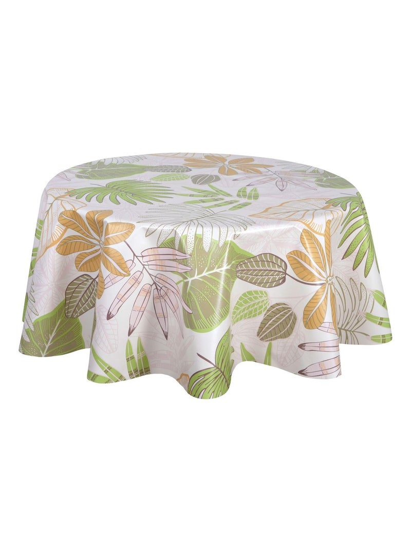 Nappe en toile cirée ronde motifs jungle MALLORCA Beige - Kiabi