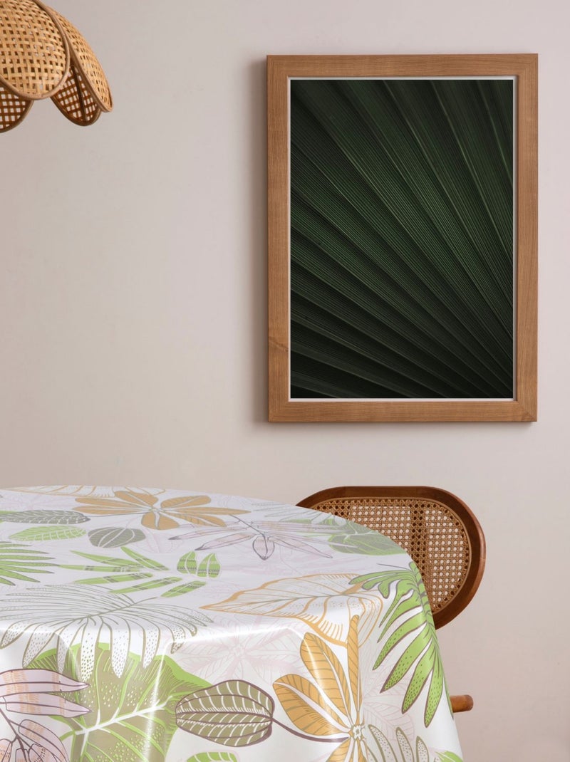 Nappe en toile cirée ronde motifs jungle MALLORCA Beige - Kiabi