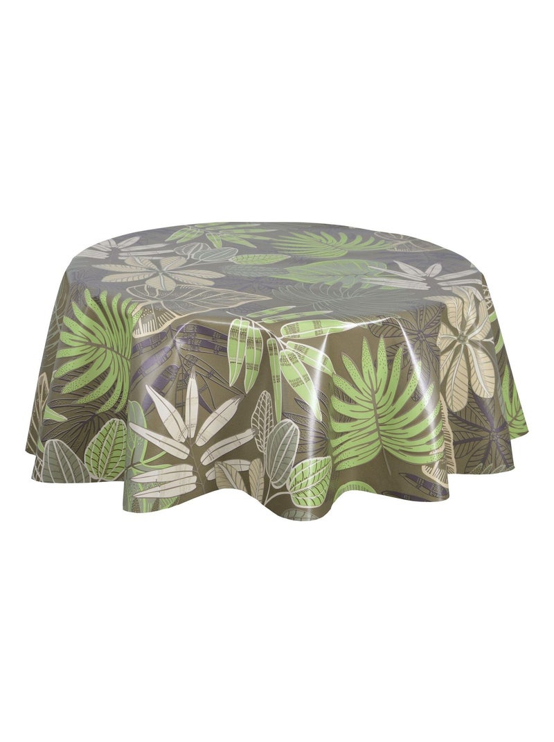 Nappe en toile cirée ronde motifs jungle MALLORCA Vert - Kiabi