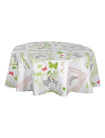 Nappe en toile cirée ronde motifs papillons JOSS - Diam. 135 cm