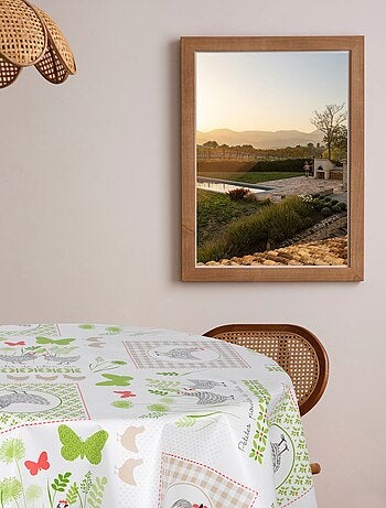 Nappe en toile cirée ronde motifs papillons JOSS - Diam. 135 cm