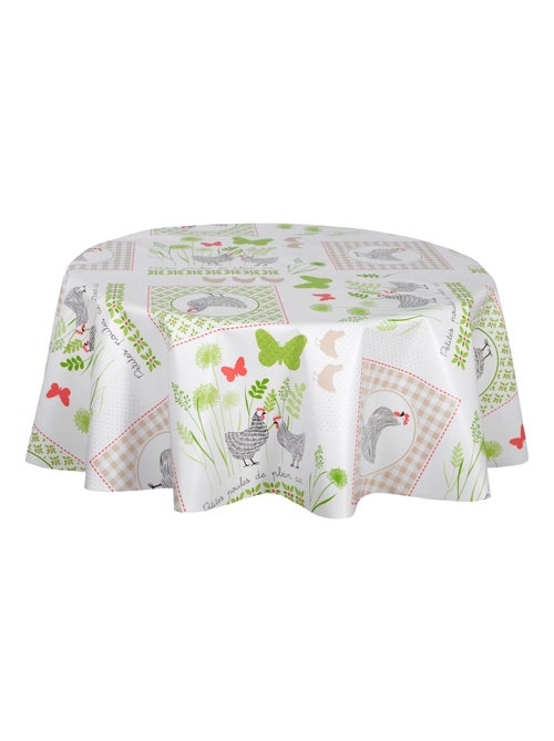 Nappe en toile cirée ronde motifs papillons JOSS - Diam. 135 cm - Kiabi