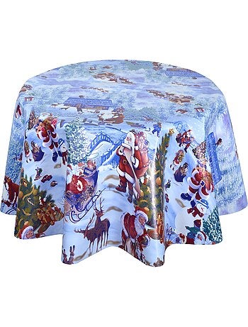 Nappe en toile cirée ronde NEIGE