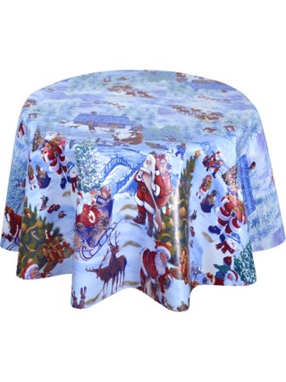 Nappe en toile cirée ronde NEIGE