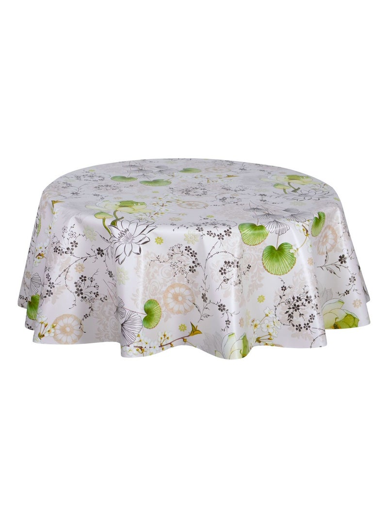 Nappe en toile cirée ronde PALACIA - Diam. 135 cm Gris - Kiabi