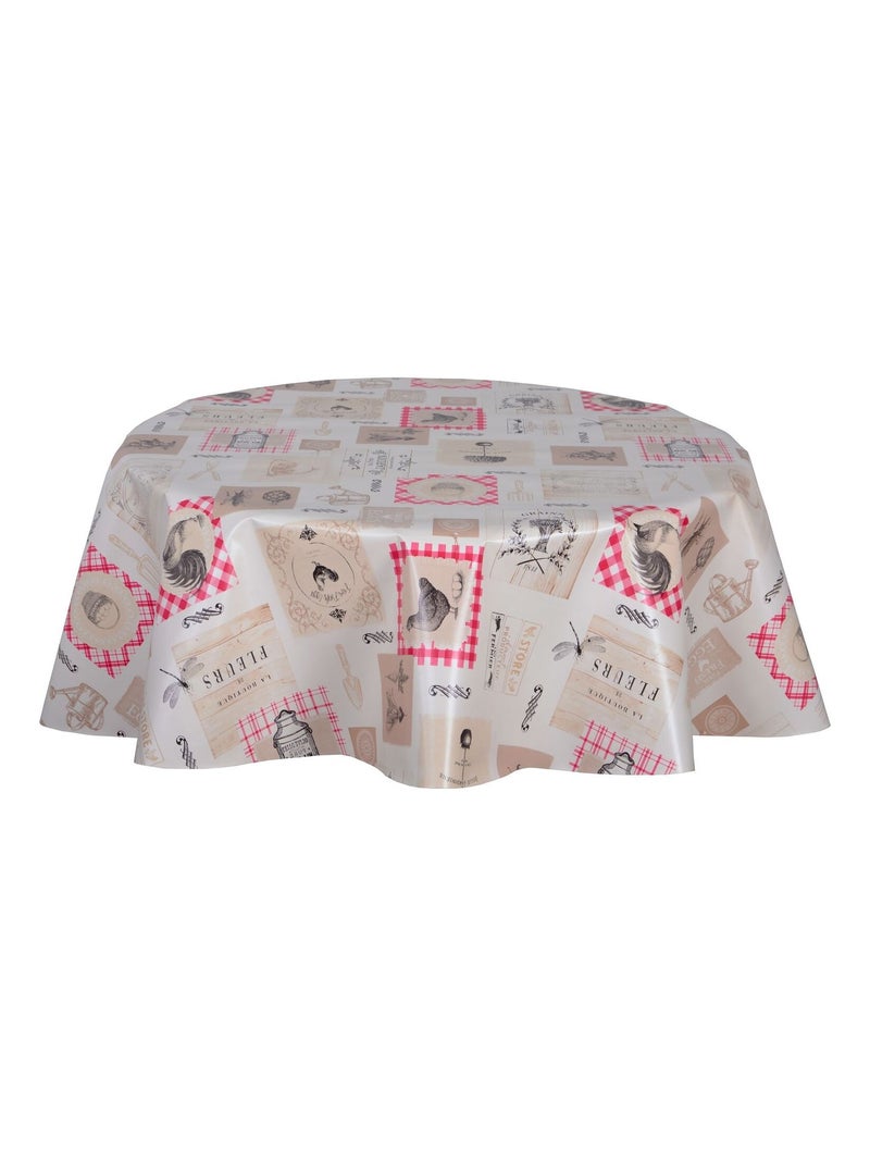 Nappe en toile cirée ronde UNDO - Diam. 150 cm Rouge - Kiabi