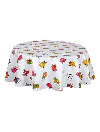 Nappe en toile cirée ronde VACHE - Diam. 135 cm