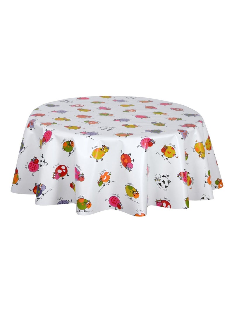 Nappe en toile cirée ronde VACHE - Diam. 135 cm Multicolore - Kiabi