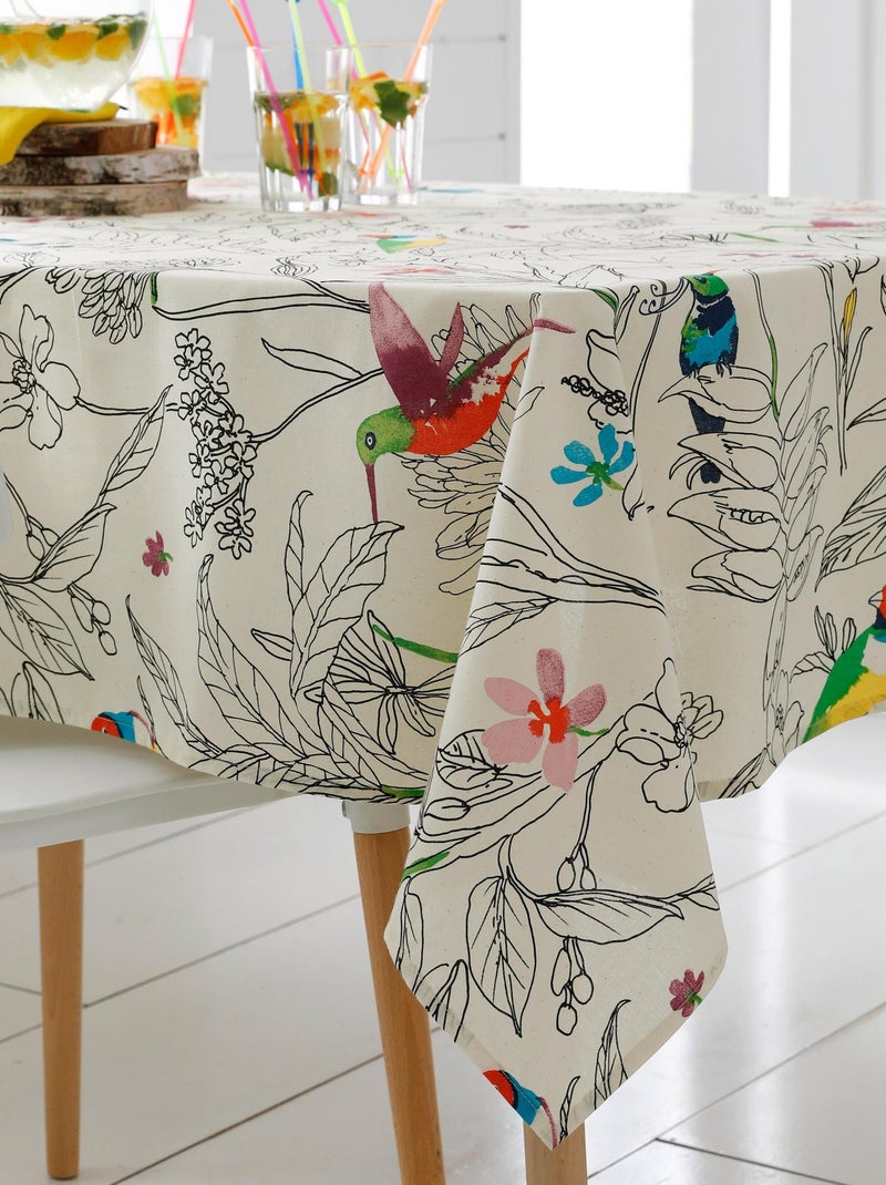 Nappe enduction acrylique COLIBRI Rectangulaire Ecru - Kiabi