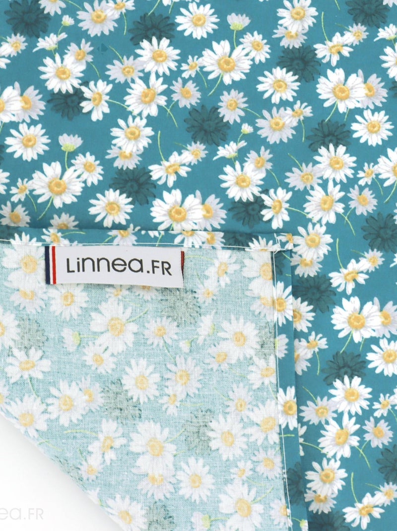 Nappe enduite ASTER Carré Bleu pétrole - Kiabi