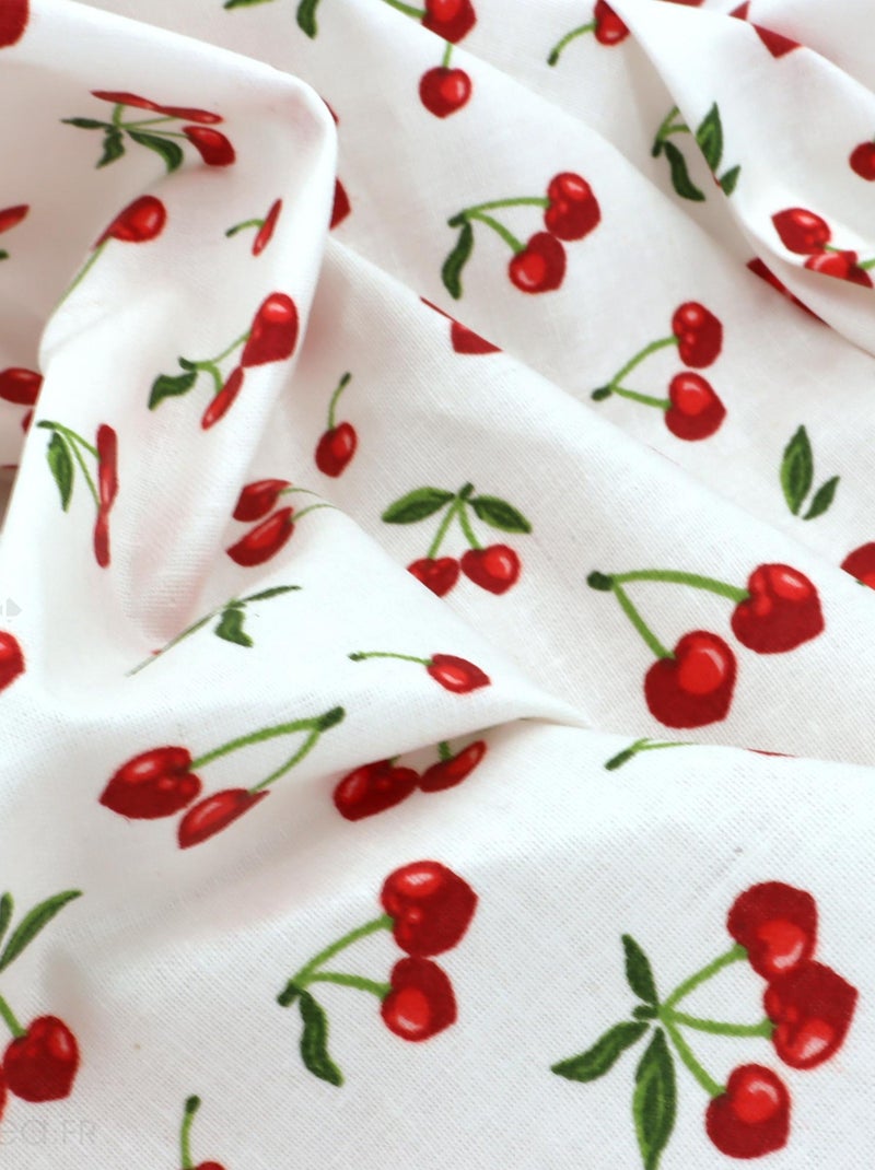 Nappe enduite CERISES Rectangulaire Blanc - Kiabi