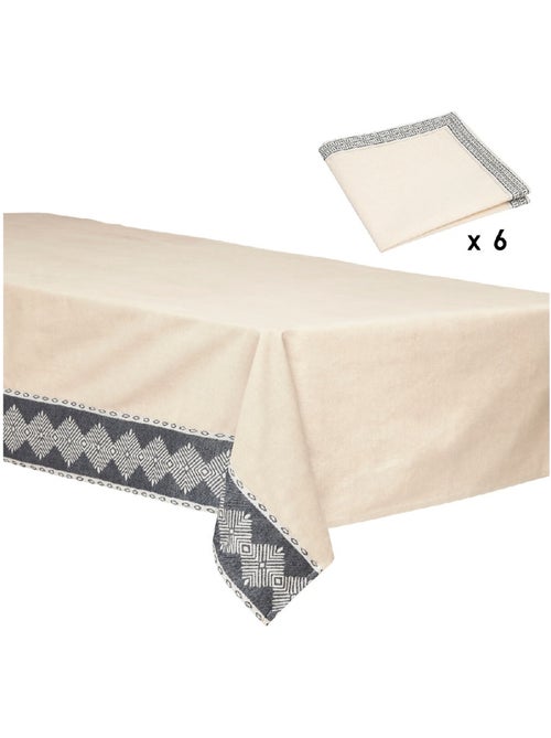 Nappe et 6 serviettes de table Collection Jacquard - Kiabi Nappe et 6 serviettes de table Collection Jacquard - Kiabi