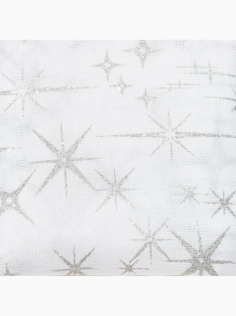 Nappe festive  -  - Effet canevas étoilé Argent - Kiabi