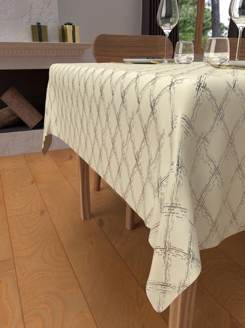 Nappe festive anti-tâches en pur coton CELESTE, par Soleil d'Ocre Argenté - Kiabi