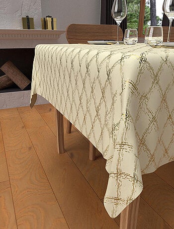 Nappe festive anti-tâches en pur coton CELESTE, par Soleil d'Ocre