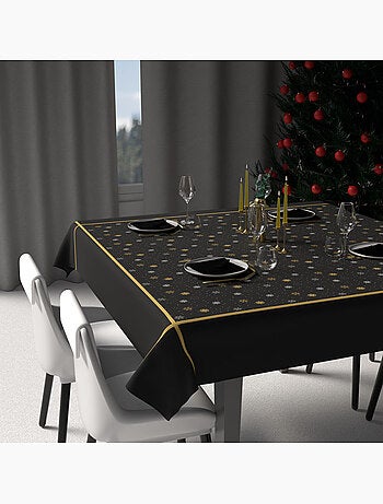 Nappe festive imprimée anti-tâches FLOCONS, par Soleil d'Ocre