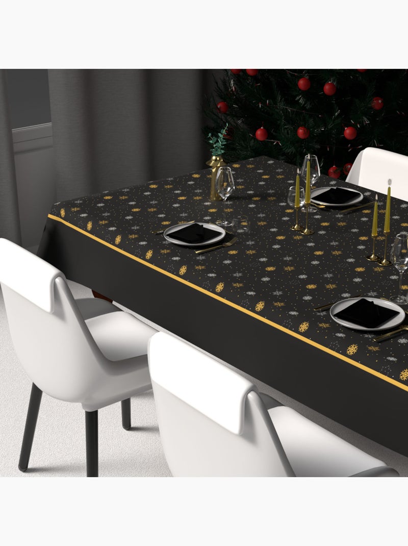 Nappe festive imprimée anti-tâches FLOCONS, par Soleil d'Ocre Noir - Kiabi