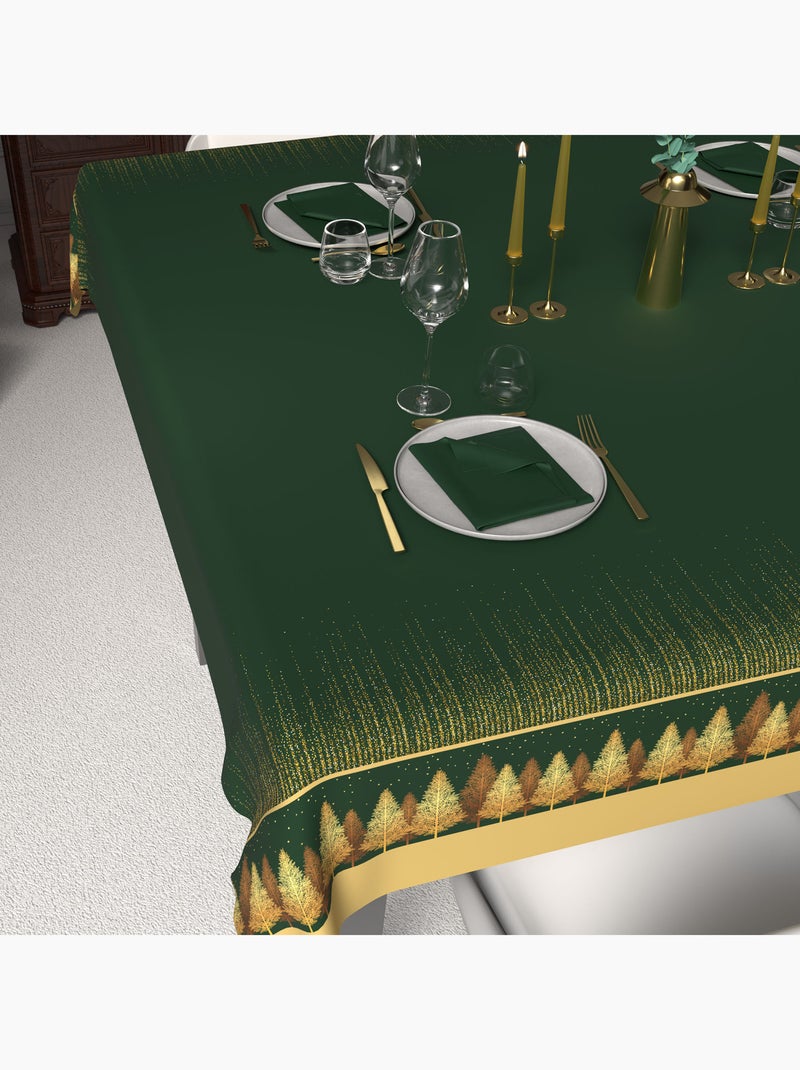 Nappe festive imprimée anti-tâches FORET, par Soleil d'Ocre Vert - Kiabi