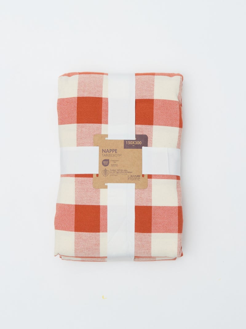 Nappe imprimé à carreaux 150 x 300 cm - Kiabi Home Orange - Kiabi