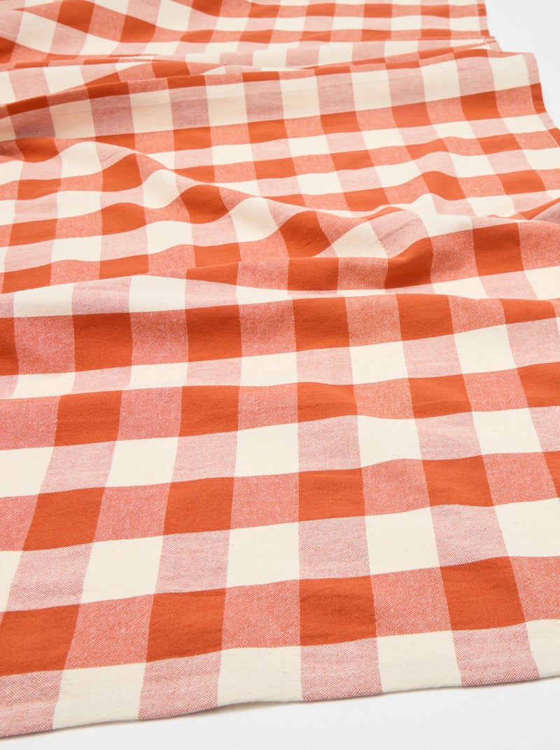 Nappe imprimé à carreaux (150x300 cm) - Kiabi Home Orange - Kiabi