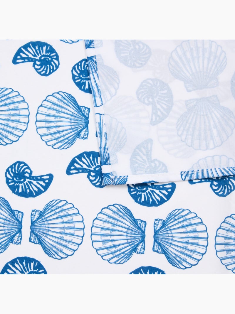 Nappe imprimé coquillages OCEANIA Bleu marine - Kiabi