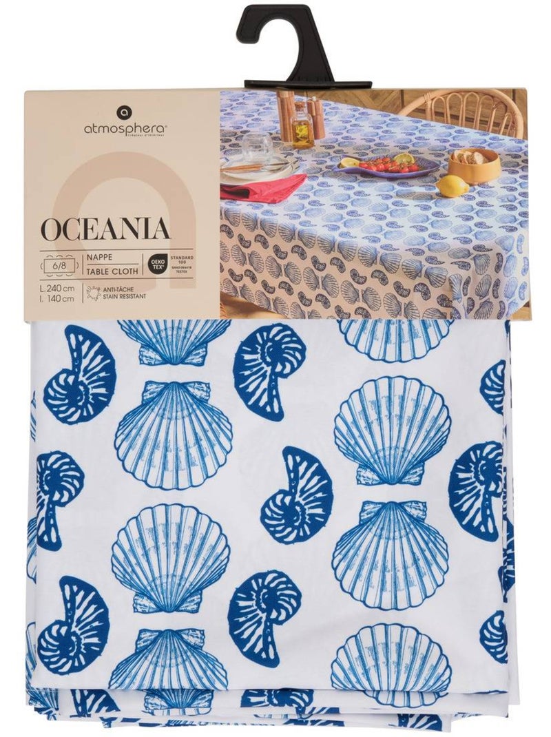 Nappe imprimé coquillages OCEANIA Bleu marine - Kiabi