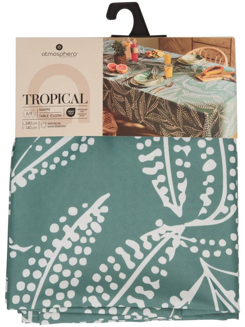 Nappe imprimé feuilles TROPICAL Vert olive - Kiabi