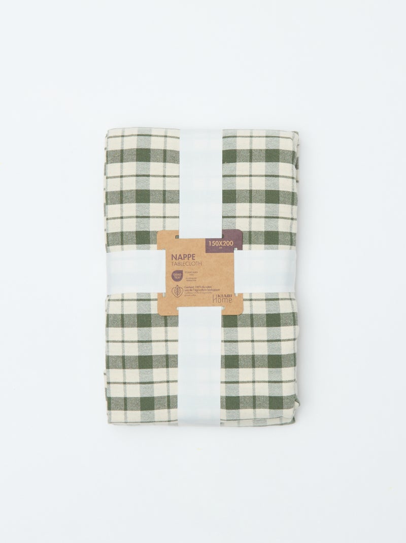Nappe imprimée à carreaux (150x200 cm) - Kiabi Home Kaki - Kiabi