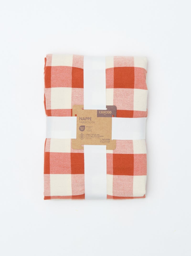 Nappe imprimée à carreaux (150x200 cm) - Kiabi Home Orange - Kiabi