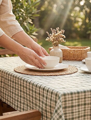 Nappe imprimée à carreaux (150x250 cm) - Kiabi Home