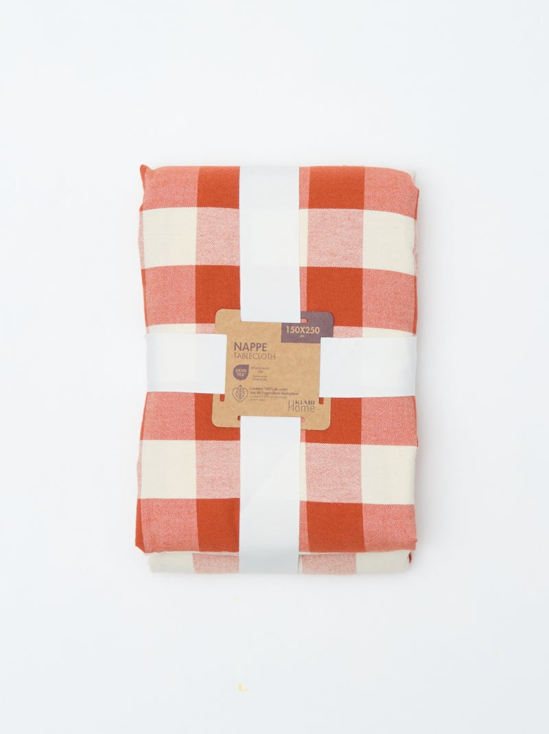 Nappe imprimée à carreaux (150x250 cm) - Kiabi Home Orange - Kiabi