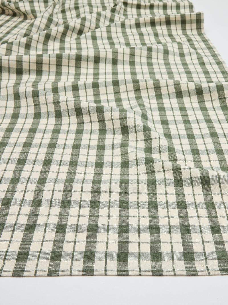 Nappe imprimée à carreaux (150x300 cm) - Kiabi Home Kaki - Kiabi