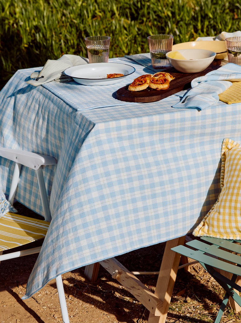 Nappe imprimée à carreaux Bleu - Kiabi