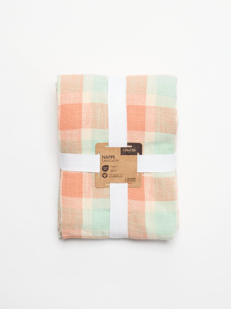 Nappe imprimée à carreaux Orange - Kiabi